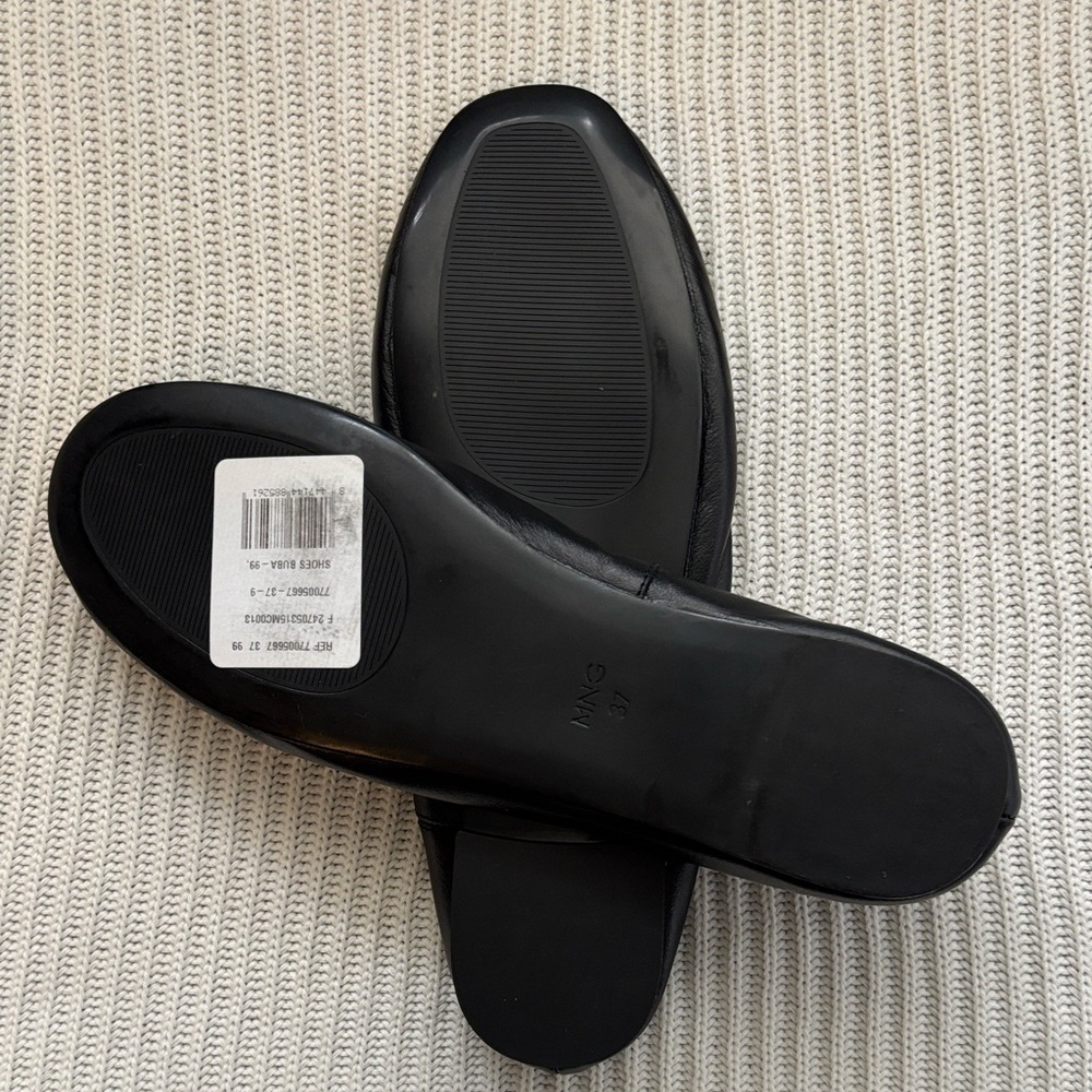 Mango Real Leather Ballet Flat 🖤 NWOT - Picture 8 of 8